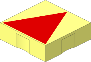Duplo Tile  2 x  2 with Red Isosceles Triangle Pattern