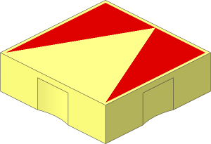 Duplo Tile  2 x  2 with Red Inverse Isosceles Triangle Pattern