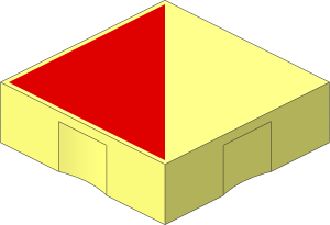 Duplo Tile  2 x  2 with Red Right-angled Triangle Pattern