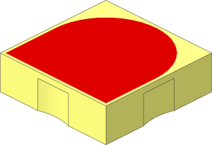 Duplo Tile  2 x  2 with Red Inverse Arch Pattern