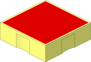 Duplo Tile  2 x  2 with Red Square Pattern
