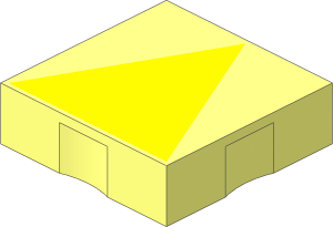 Duplo Tile  2 x  2 with Yellow Isosceles Triangle Pattern