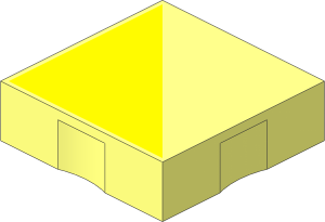 Duplo Tile  2 x  2 with Yellow Right-angled Triangle Pattern