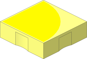 Duplo Tile  2 x  2 with Yellow Quarter Disc Pattern