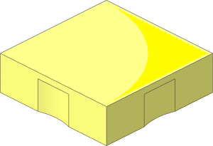 Duplo Tile  2 x  2 with Yellow Inverse Quarter Disc Pattern