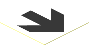 Sticker  1.1 x  1.1 with Black Arrow on White Background