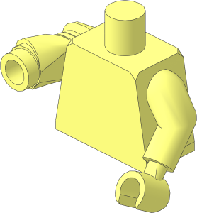 Minifig Torso with Left Arm and Hand and Right Robot Arm