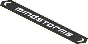 Sticker Pointed Rectangle with White "MINDSTORMS" on Silver Background