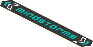 Sticker Pointed Rectangle with Dark Turquoise "MINDSTORMS" on Black Background