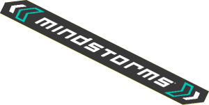 Sticker Pointed Rectangle with White "MINDSTORMS" on Black Background