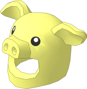Minifig Headdress Pig with Black Eyes Pattern