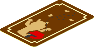 Sticker  2.1 x  1.2 with Bear and Honey Pot on Reddish Brown with Bright Light Orange Border Background