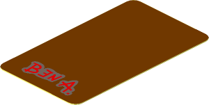 Sticker  2.0 x  1.1 with "BEN A." on Reddish Brown Background
