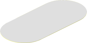 Sticker  3.8 x  1.8 Oval with Chrome Silver Background