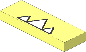 Tile  1 x  3 with  3 White Triangles with Black Outlines Pattern