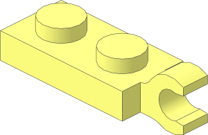 Plate  1 x  2 with Clip Horizontal on End (Thick C-Clip)
