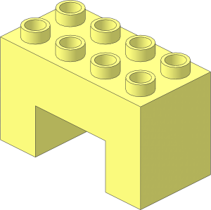 Duplo Brick  2 x  4 x  2 with 2 x  2 Cutout on Bottom