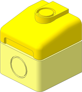 Duplo Train Engine Hood  2 x  2 with Yellow Top (Complete)