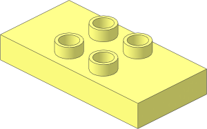 Duplo Plate  2 x  4 x  0.5 with 4 Centre Studs