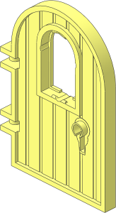 Door  1 x  4 x  6 with Window and Reinforced Edge