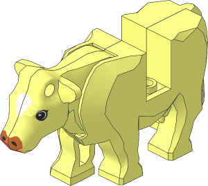 Animal Cow with Head with Blaze, Muzzle and Eye Pattern