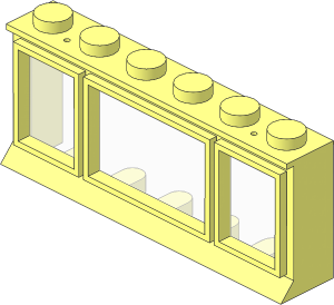 Window  1 x  6 x  2 Classic with Solid Studs (Complete)