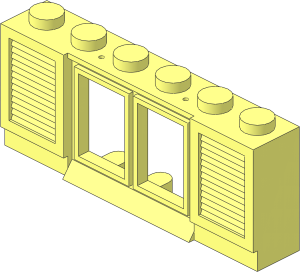 ~Window  1 x  6 x  2 Classic Shuttered with Solid Studs