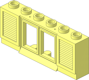 ~Window  1 x  6 x  2 Classic Shuttered with Long Sill