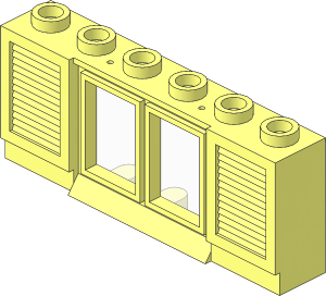 Window  1 x  6 x  2 Classic Shuttered with Long Sill (Complete)