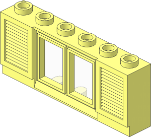 Window  1 x  6 x  2 Classic Shuttered with Short Sill (Complete)