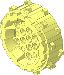 Wheel 20 x 64 with Spikes and 13 Pegholes