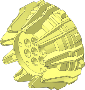 Wheel 32 x 64 Conical with Spikes and Inner 48 Tooth Gear