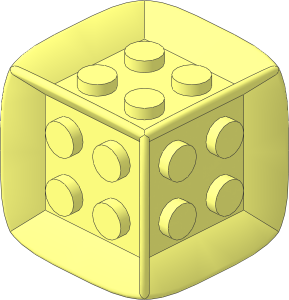Die  6 Sided  2 x  2 x  2 with Rubber Frame