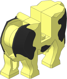Animal Cow Body with Black Spots Pattern