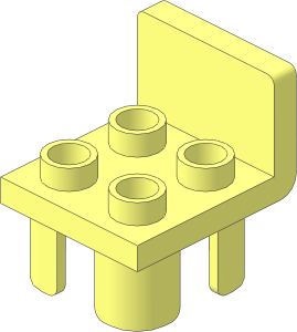 Duplo Chair with  4 Studs and Squared Backrest