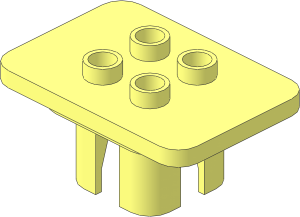 Duplo Furniture Table  3 x  4 x  1.5 with Four Studs on Top