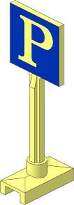 Roadsign Square with Parking Pattern