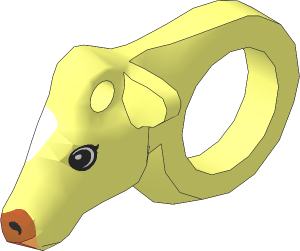 ~Animal Cow Head Left with Blaze, Muzzle and Eye Pattern
