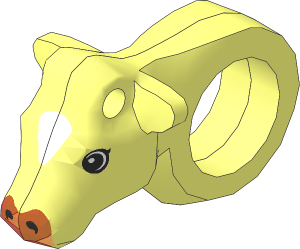 Animal Cow Head with Blaze, Muzzle and Eye Pattern