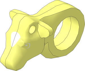 Animal Cow Head with White Eyes and Blaze Pattern