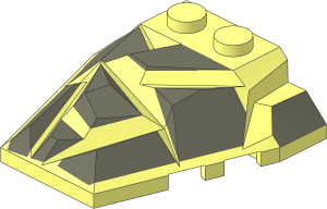 Wedge  4 x  4 Fractured Polygon Top with Dark Bluish Grey Pattern