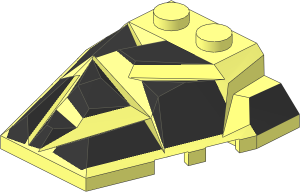 Wedge  4 x  4 Fractured Polygon Top with Black Pattern