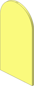 Glass for Door  1 x  6 x  7 with Arch