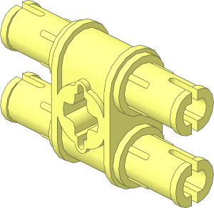 Technic Pin  3L Double with Axlehole and Pins with Rectangular Holes