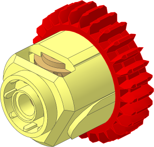 Technic Differential with Red 28 Tooth Drive Gear and Tan Satellites