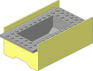 Boat Section Middle  6 x 12 x 3.333 Cargo Hold with Light Grey Deck