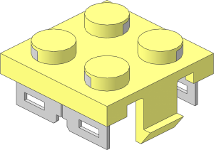 ~Electric Brick  2 x  2 x  0.667 with Side Clamps with Metal Parts