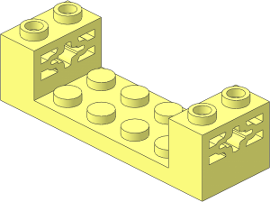 Plate  2 x  6 with Side Bricks  1 x  2 x  1.333 with Axlehole