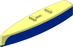 Boat Hull Floating 36 x  7 x  7 with Blue Bottom