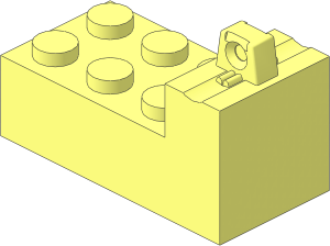 Hinge Brick  2 x  4 Locking with  1 Finger on Top at One End